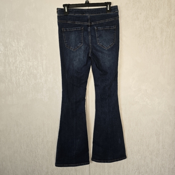 Free People Women's 28 High Waist Split Hem Flare Leg Side Zipper Denim Jeans - Picture 11 of 11